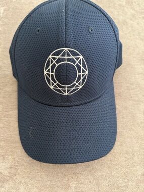 Navy Blue Baseball Cap with White Geometric Emblem Frontier Club Hat